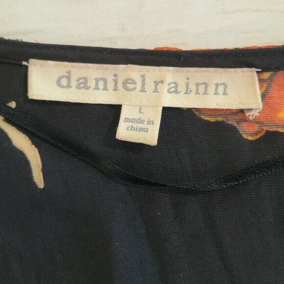 Daniel Rainn Black Velvet Burnout Boho Open Front Cardigan Kimono Fringe Large - Picture 5 of 8